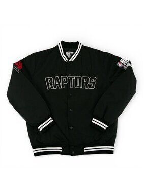 Toronto Raptors NBA Varsity Jacket Mens Large Black Big Logo